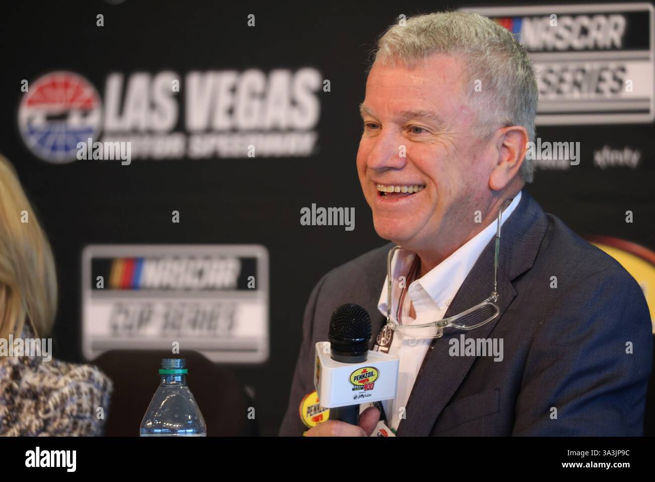 LAS VEGAS, NV - MARCH 16: LVMS Track President Chris Powell answers ...
