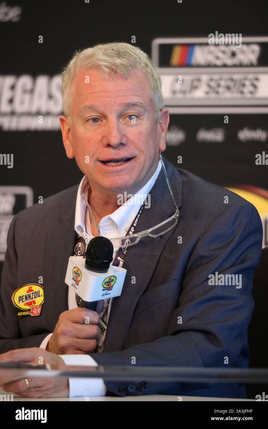 LAS VEGAS, NV - MARCH 16: LVMS Track President Chris Powell answers ...