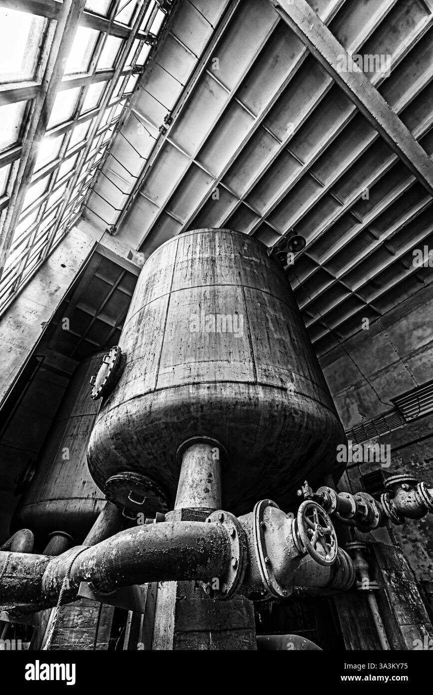 Maschinenhalle Wasserwerk Lost Places Stock Photo