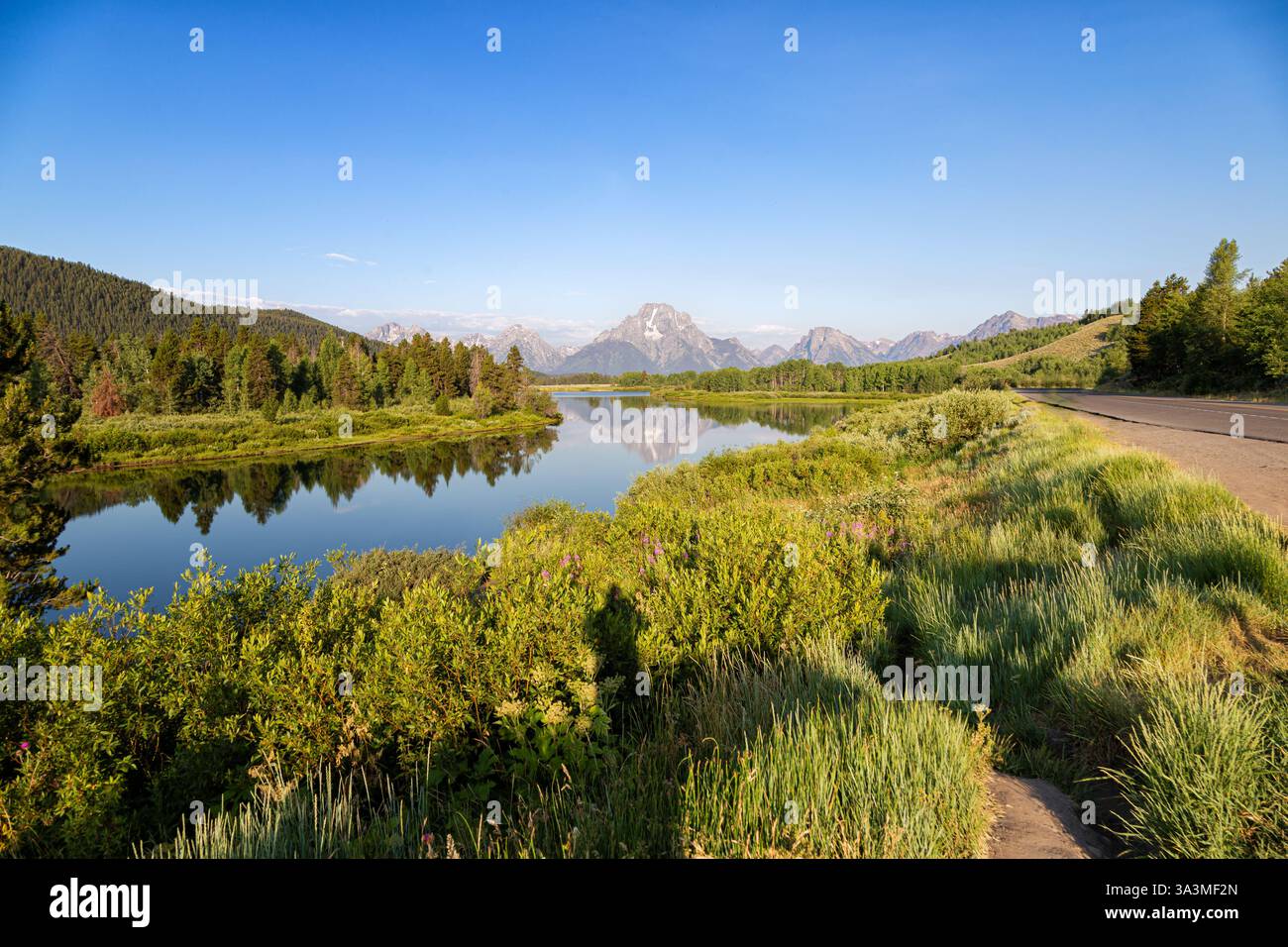 Sunrise on Grand Teton National Park Stock Photo - Alamy