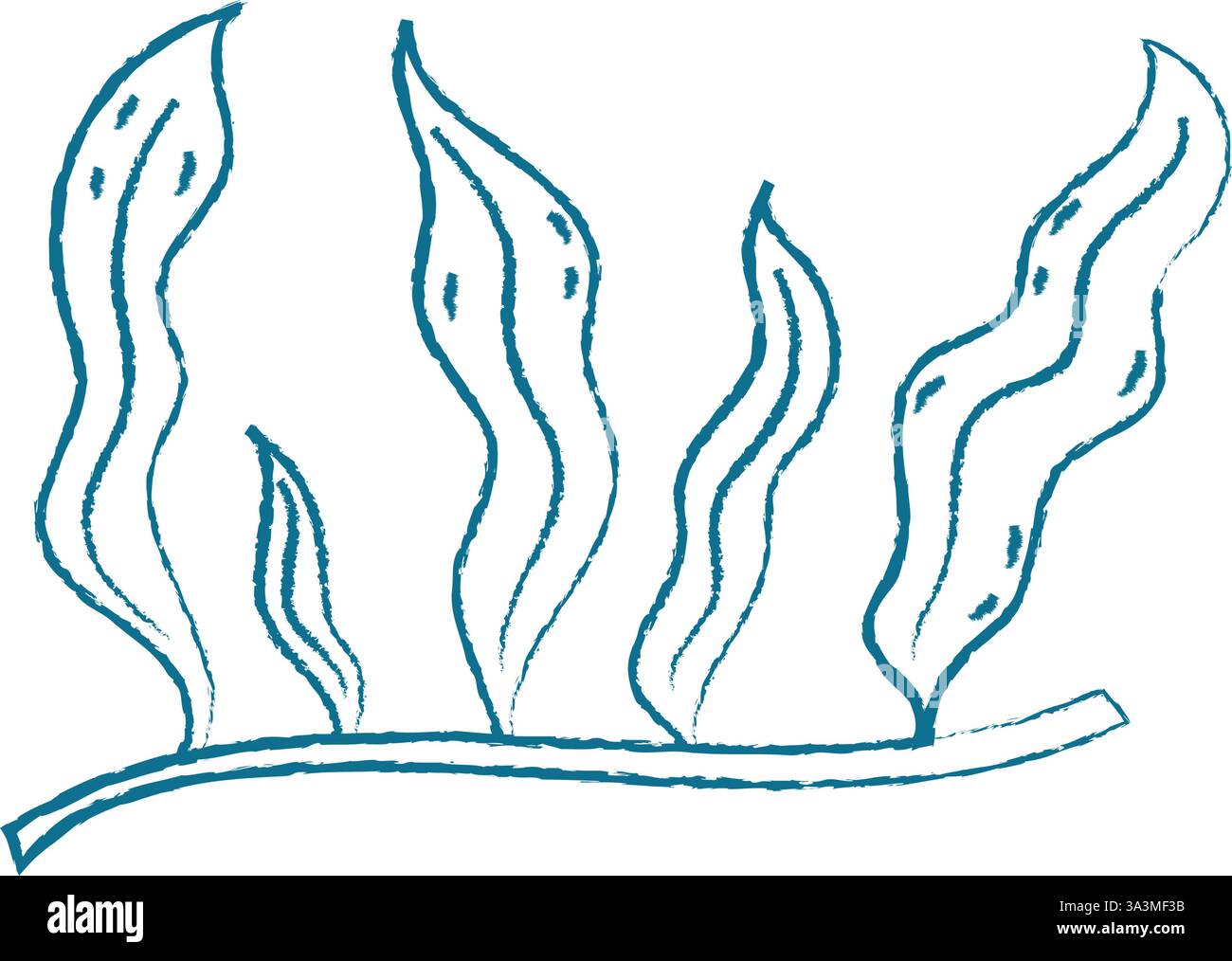 Underwater Seaweed Doodle Crayon Style Stock Vector Image & Art - Alamy