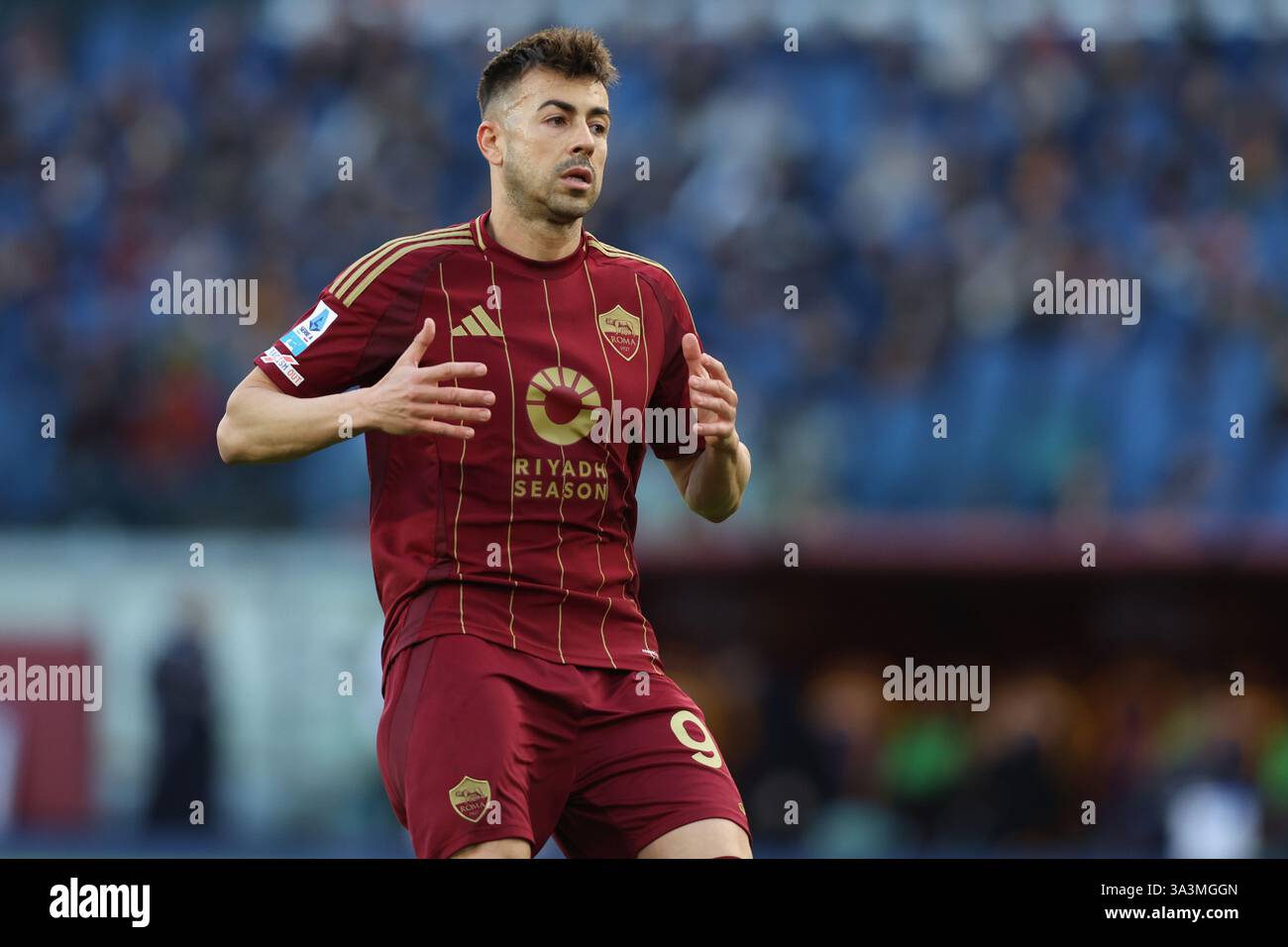 Rome, Italy. 16th Mar, 2025. Stephan El Shaarawy of Roma seen in action  during the Italian football championship Serie A Enilive 2024-2025 match  between AS Roma and Cagliari Calcio at Olympic stadium., image size:1300x956