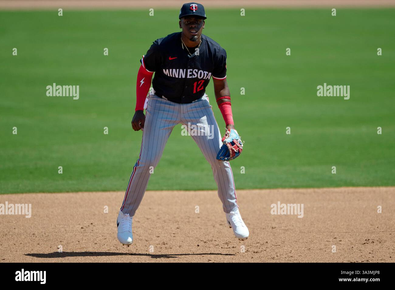 Raynes Third Line Minnesota Twins third baseman Rayne Doncon (12) during an MLB Spring ...