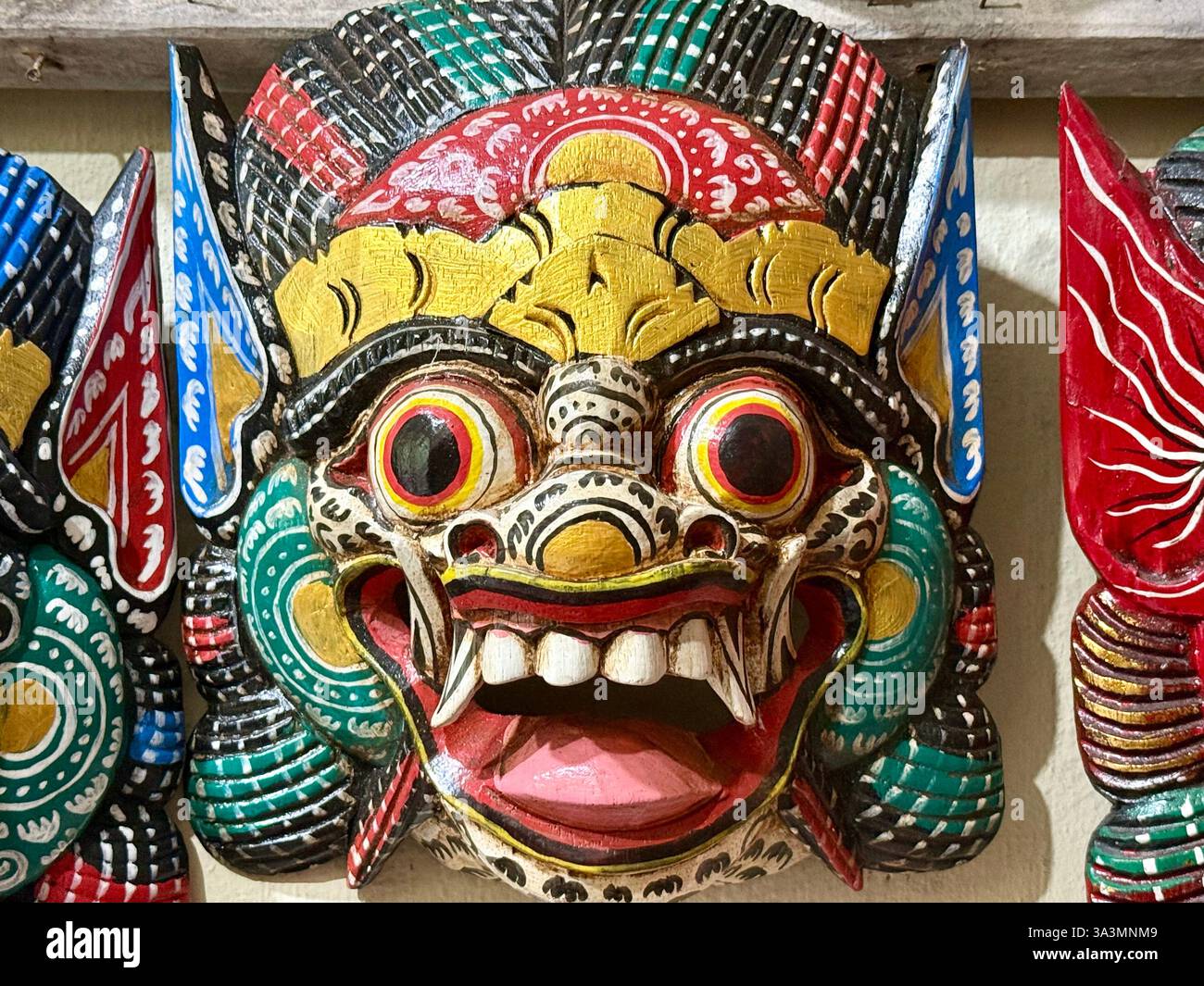 Ubud, Indonesia. 16th Mar, 2025. A Barong mask is for sale in a store ...