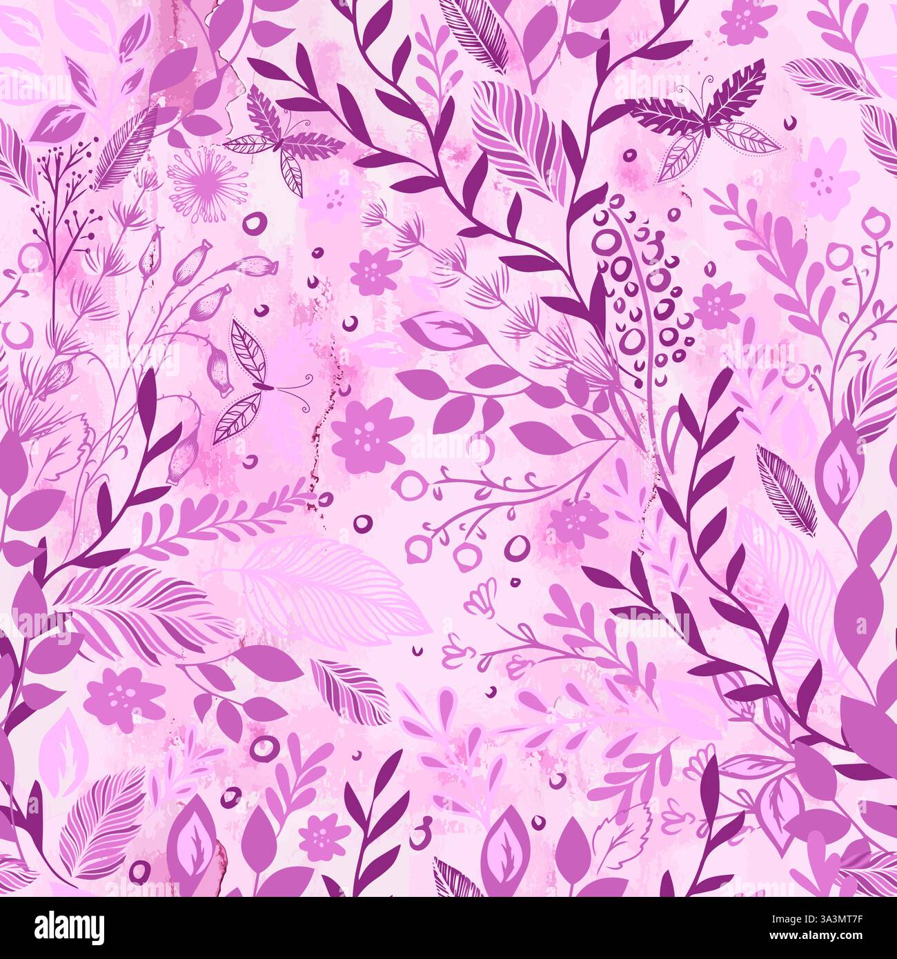 Seamless pattern flowers on a pink background . hand drawing. Not AI ...