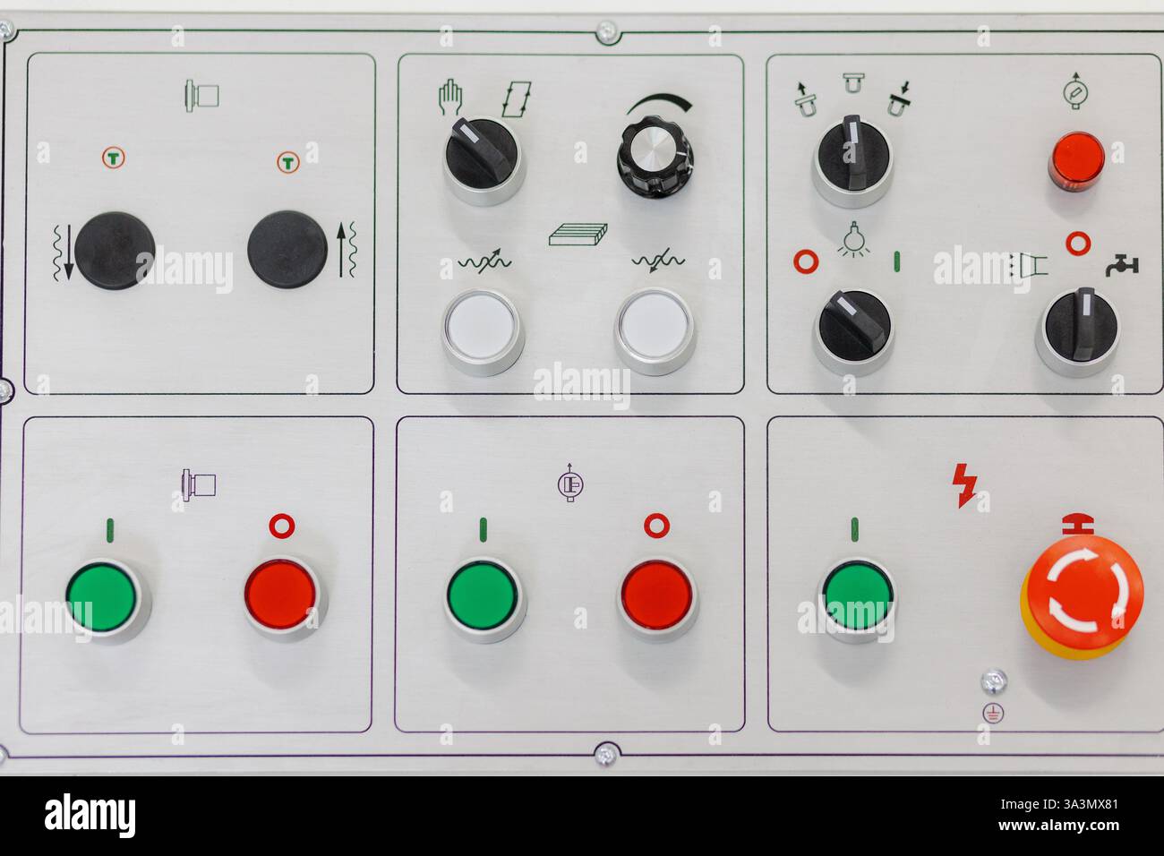 A complex control dashboard filled with various buttons and indicators ...