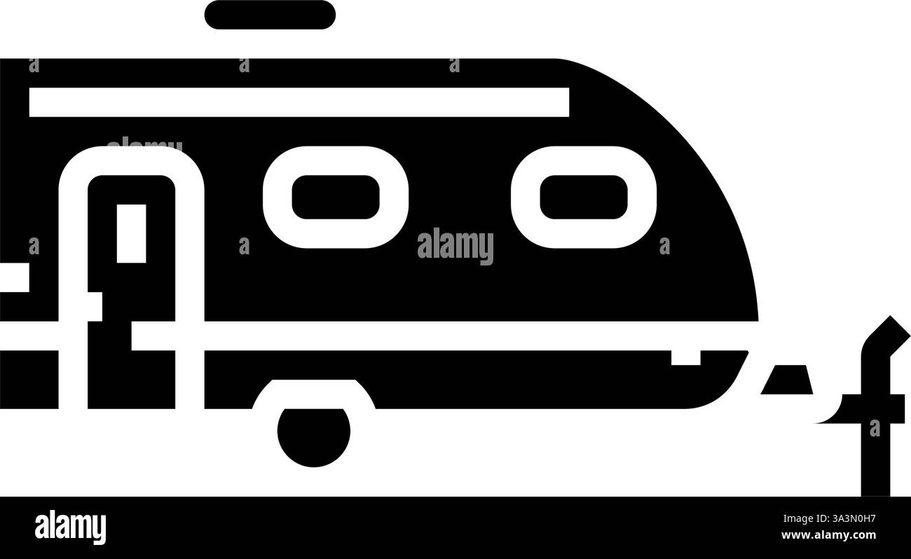 camper trailer mobile home glyph icon vector illustration Stock Vector ...