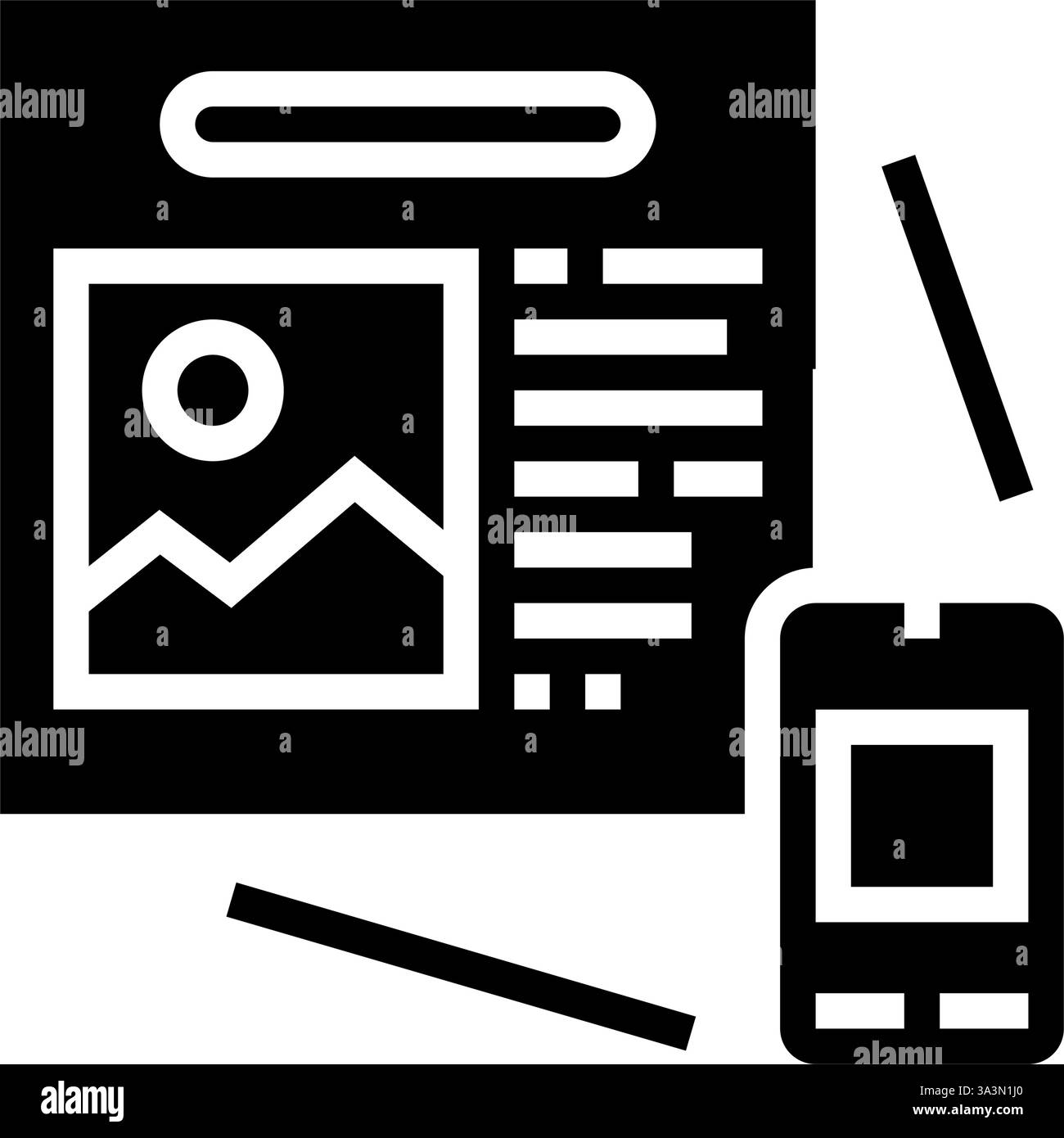 hologram augmented reality glyph icon vector illustration Stock Vector ...