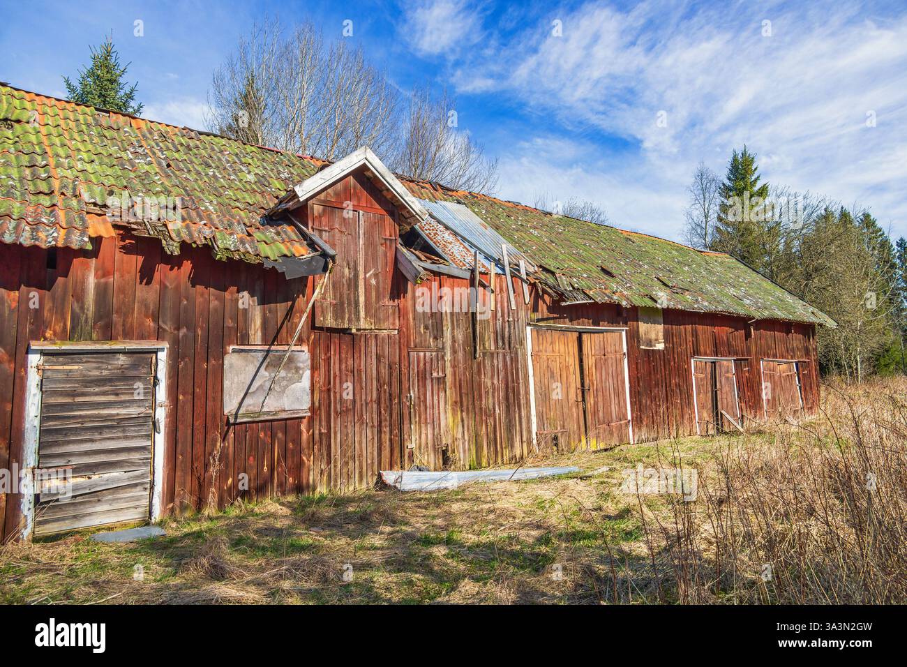 Old abandoned wooden barn in bad condition the countryside Stock Photo ...