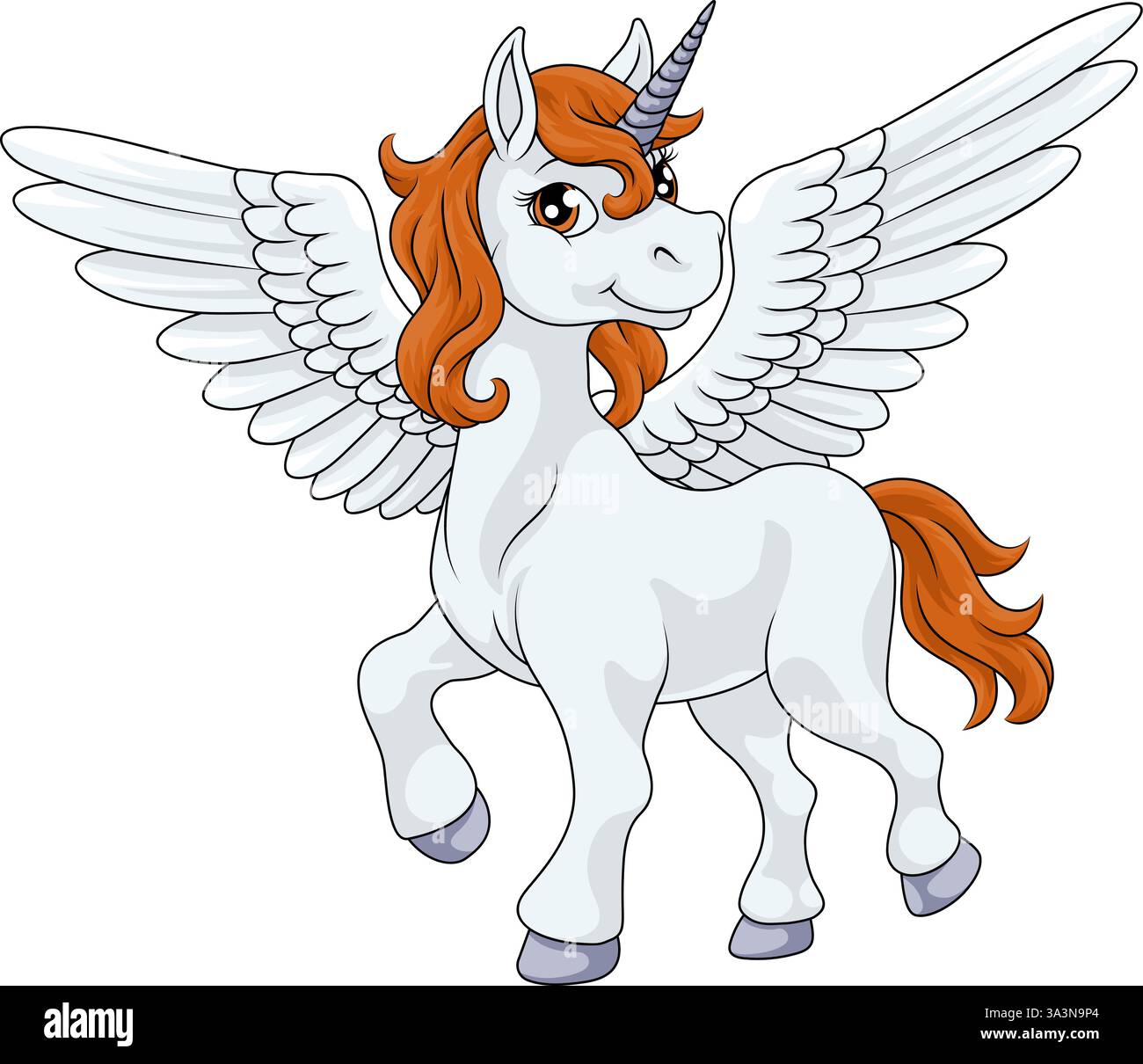 Pegasus Unicorn Wings Horn Horse Animal Cartoon Stock Vector Image ...