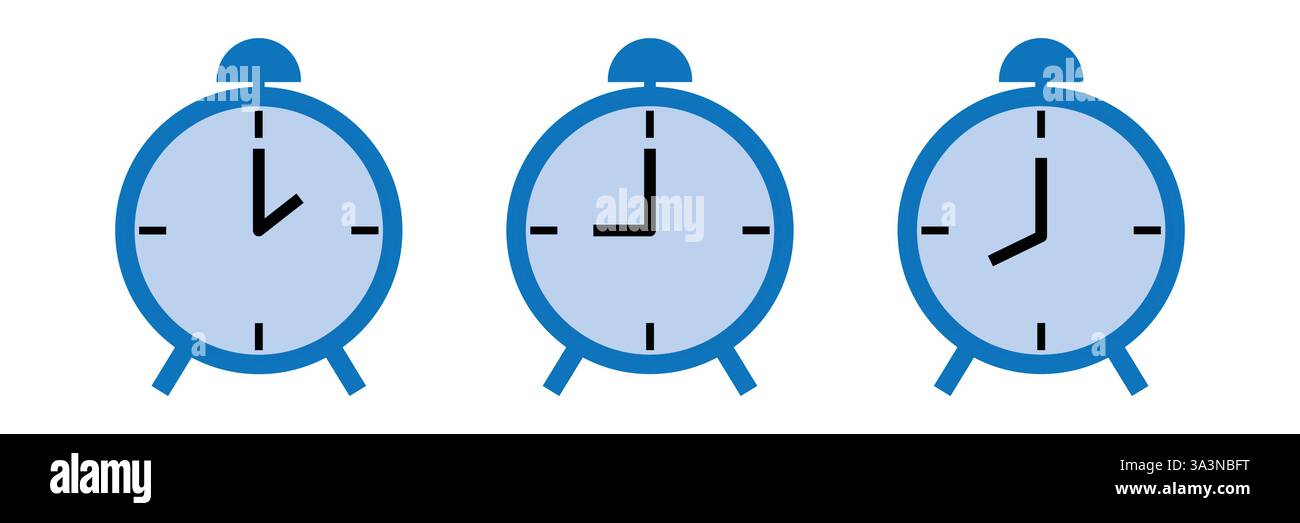 Alarm clock icon in black. Stock Vector