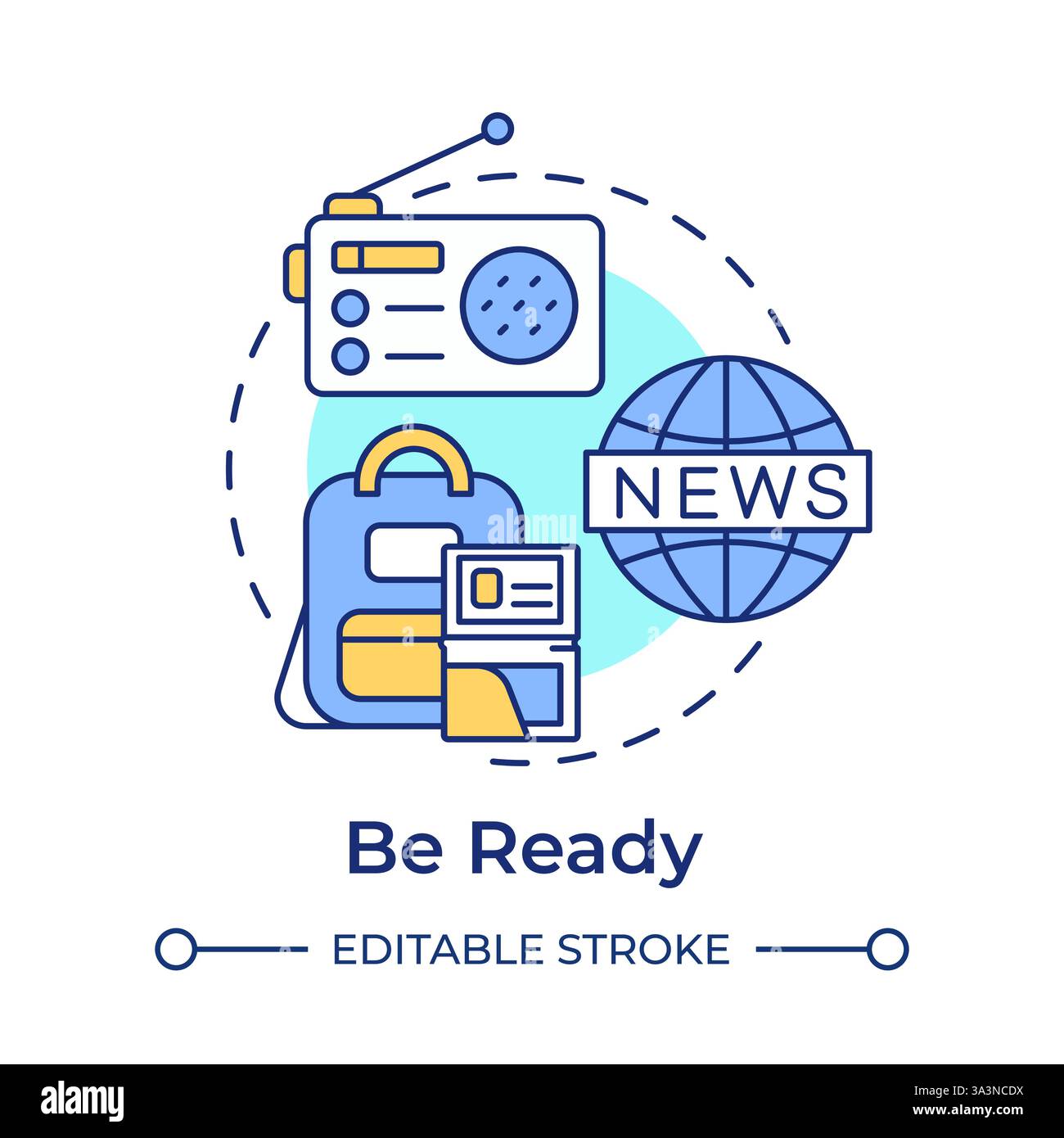 Be ready multi color concept icon Stock Vector