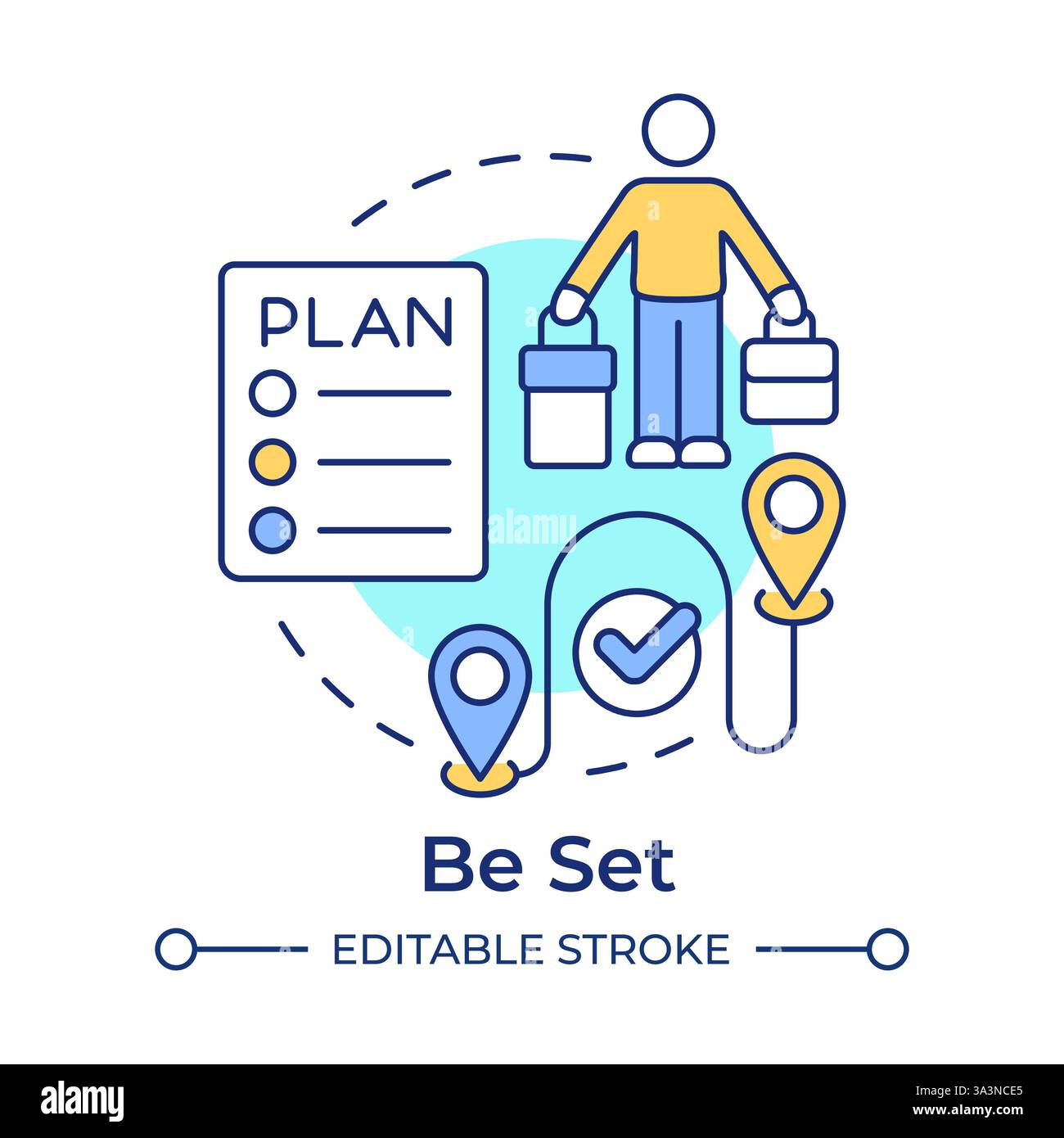 Be set multi color concept icon Stock Vector