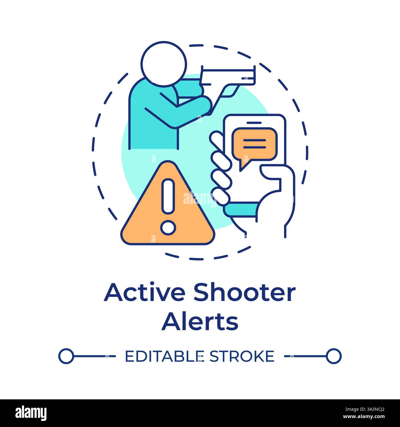 Active shooter alerts multi color concept icon Stock Vector Image & Art ...
