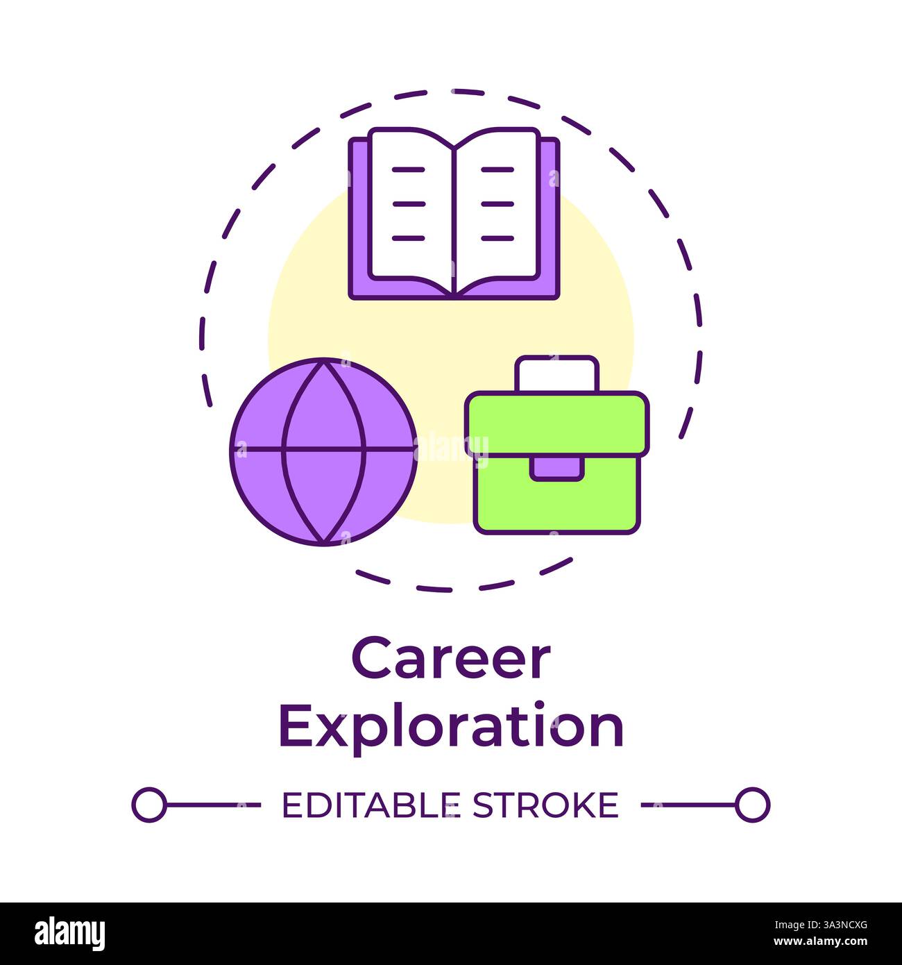 Career exploration multi color concept icon Stock Vector