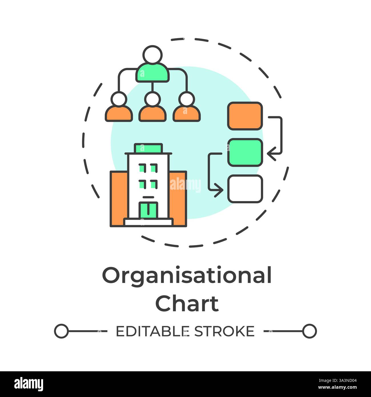 Organisational chart multi color concept icon Stock Vector