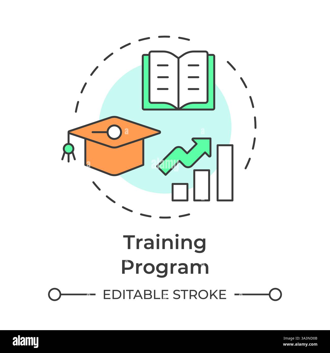 Training program multi color concept icon Stock Vector