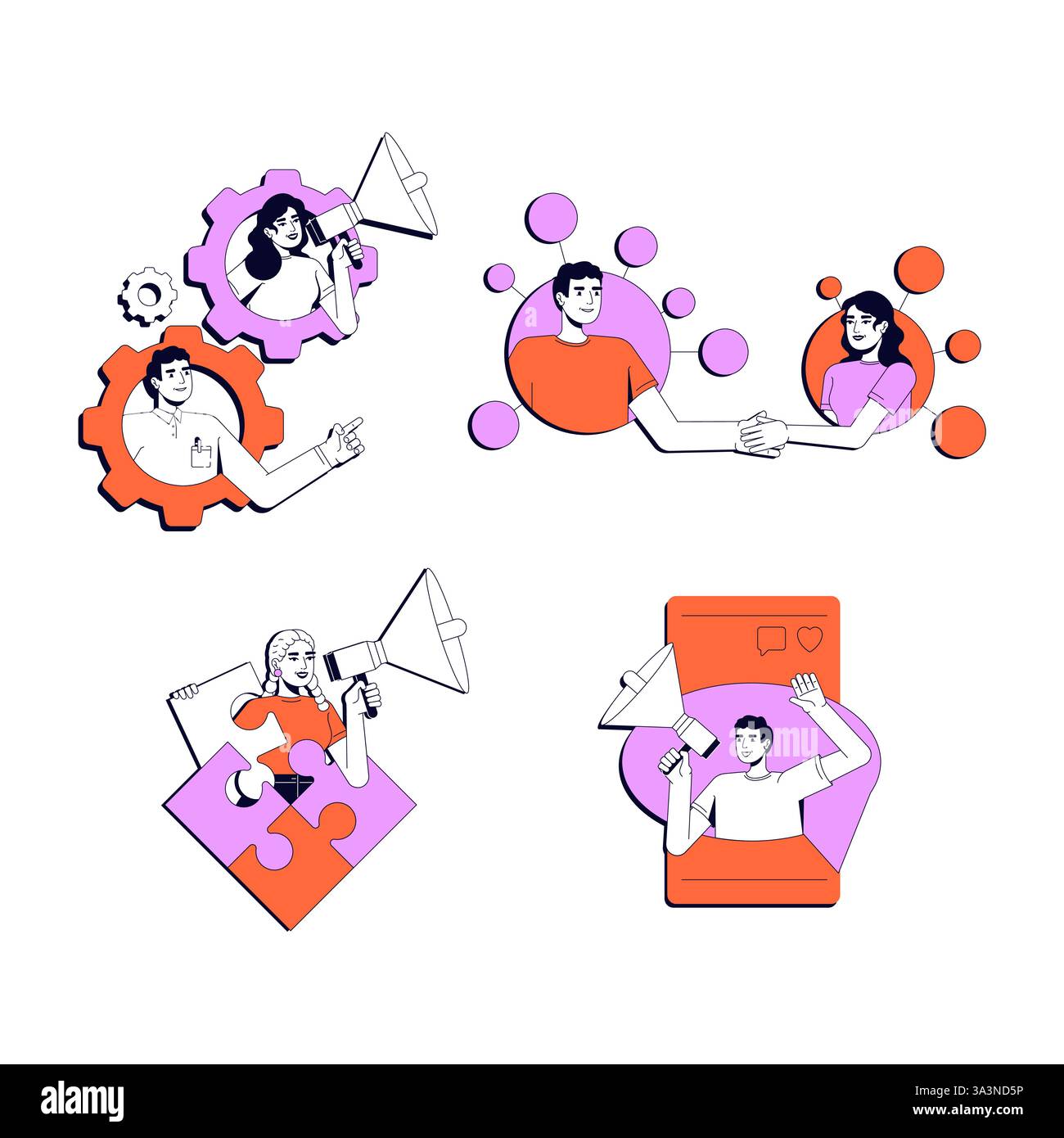 Workflow organization vector illustration concept set Stock Vector ...