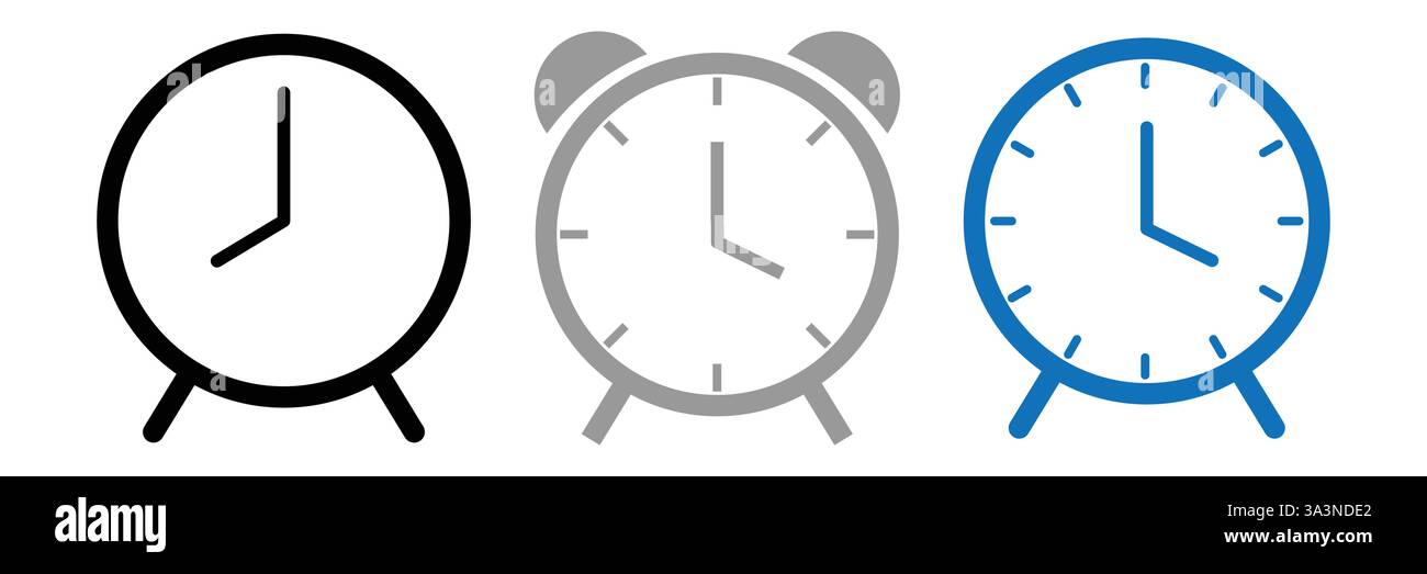clock icon vector flat illustration design template Stock Vector