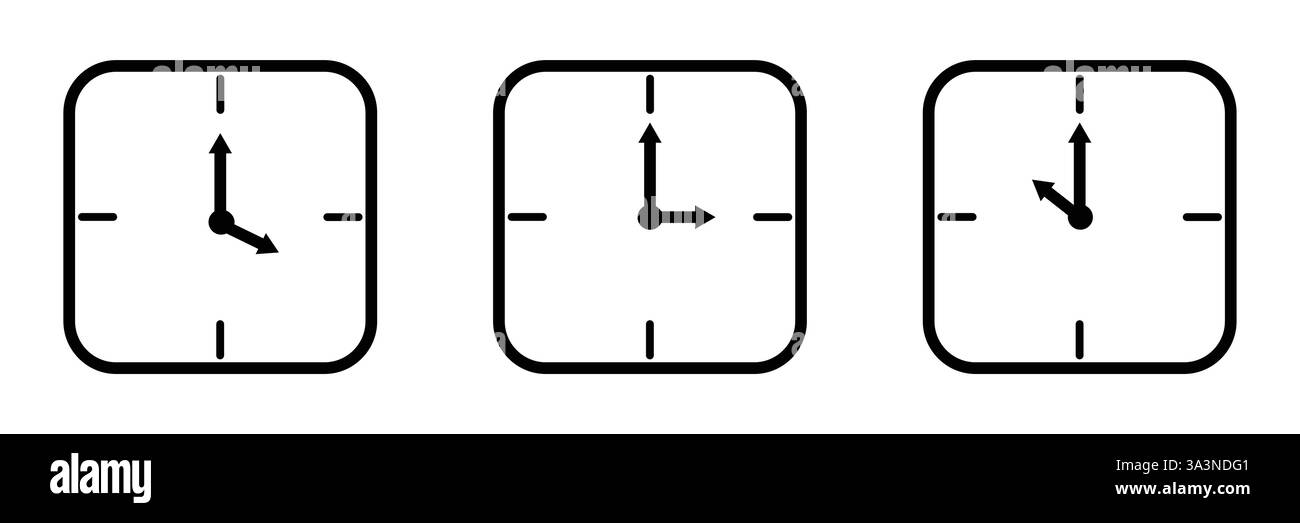 Clock icon time watch vector Stock Vector Image & Art - Alamy
