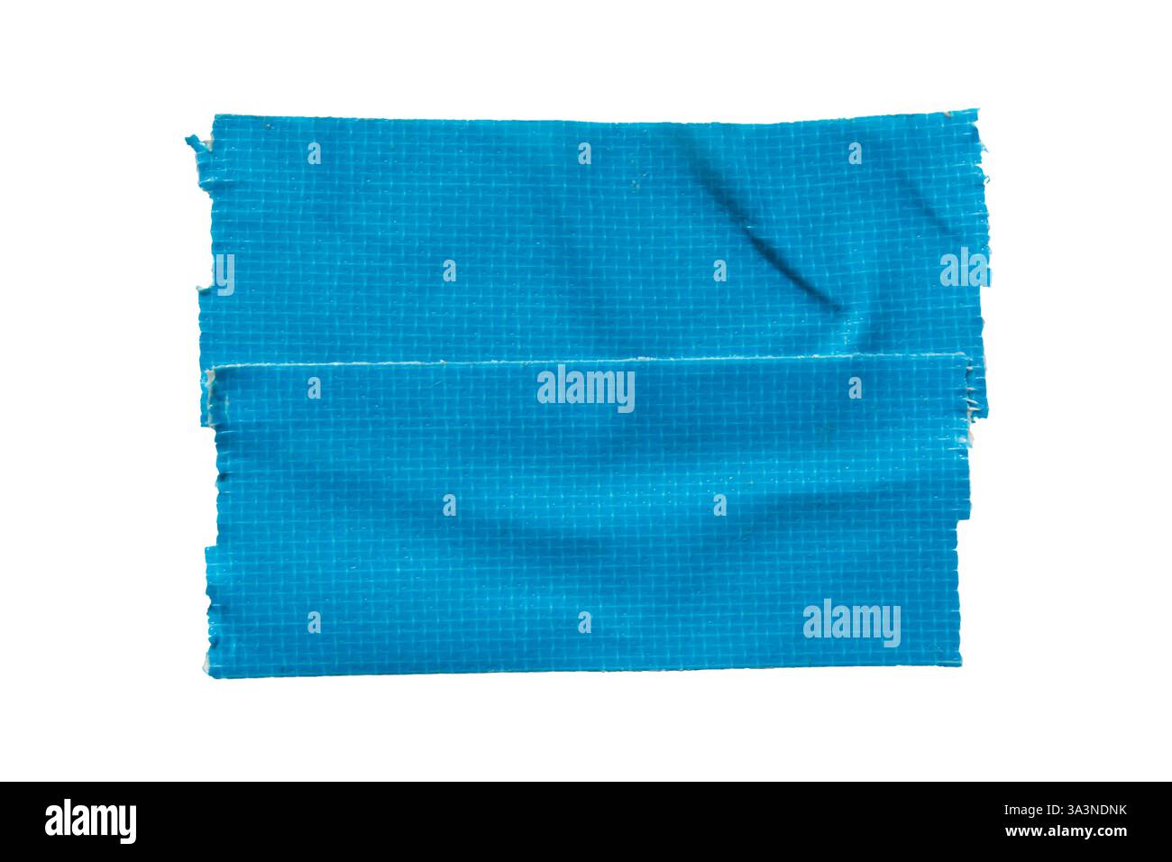 Rectangular shape made of blue cloth tape on white background with clipping path Stock Photo