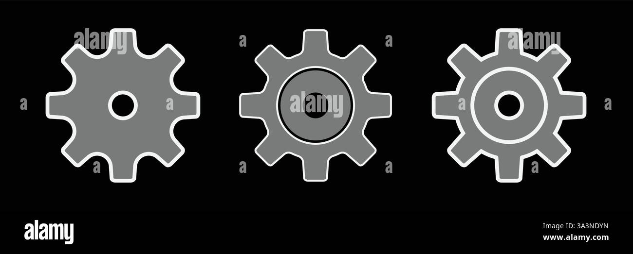 Minimal gear and setting icon design vector template Stock Vector