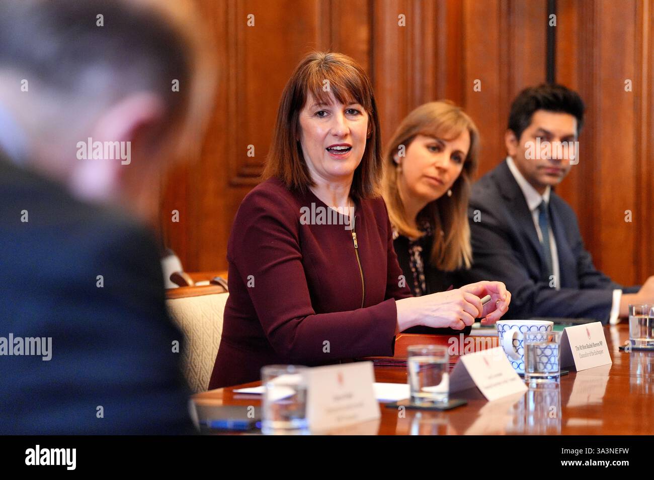 Rachel Reeves Regulators Chancellor of the Exchequer Rachel Reeves during a meeting at Downing ...