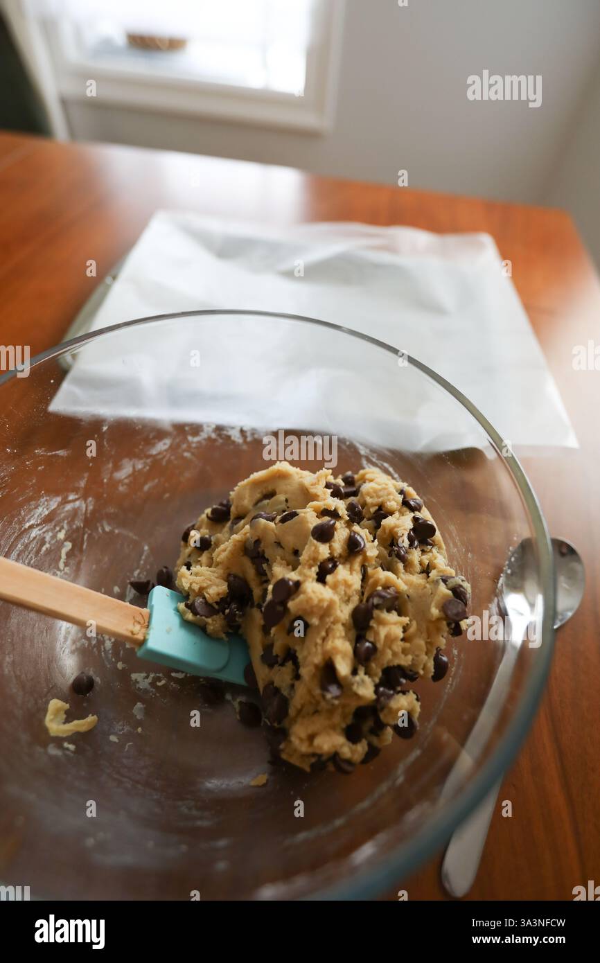 Closeup of raw cookie dough i…