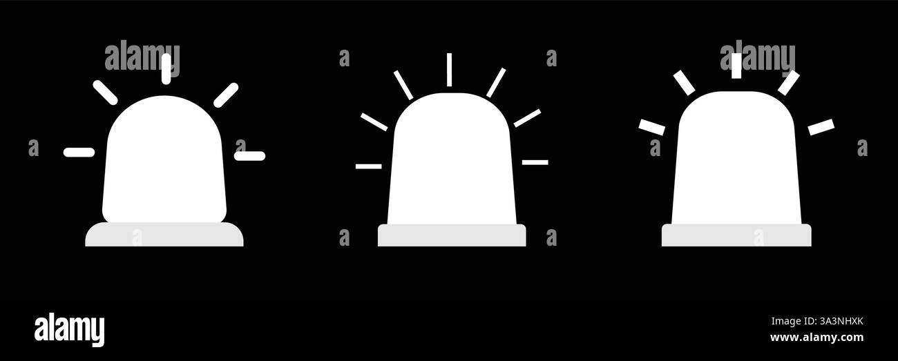 Emergency siren icon in flat style. Police alarm vector illustration on ...