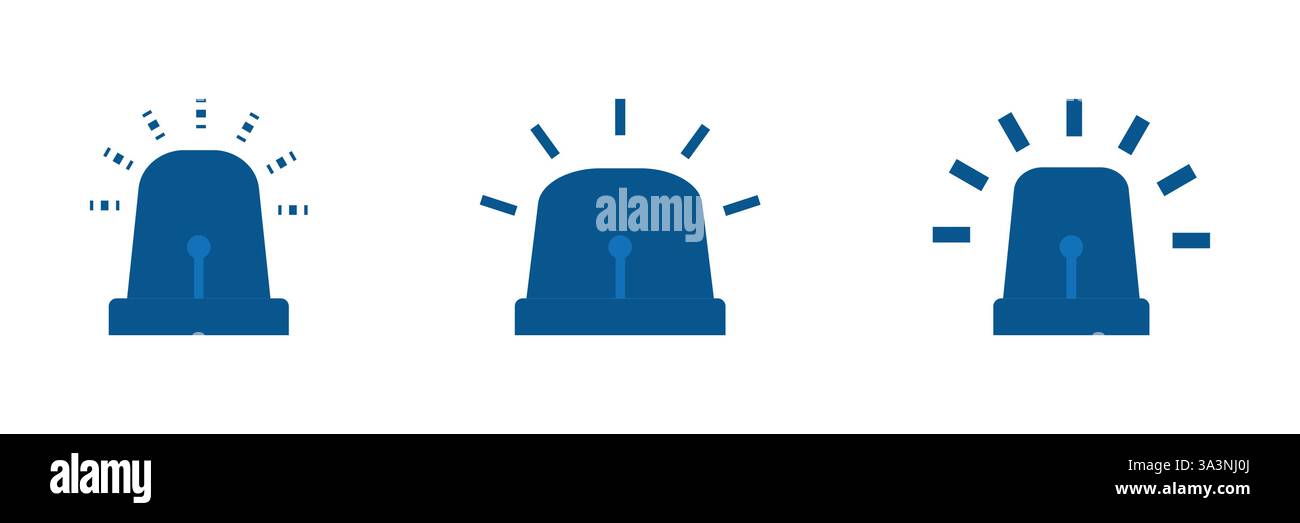 Emergency light, error and warning icon. Siren lamp signal vector. Stock Vector