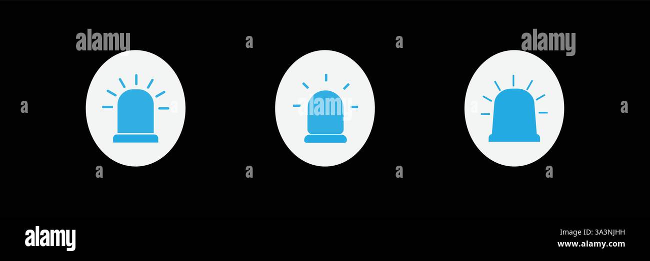 Emergency siren icon in flat style. Police alarm vector illustration on ...