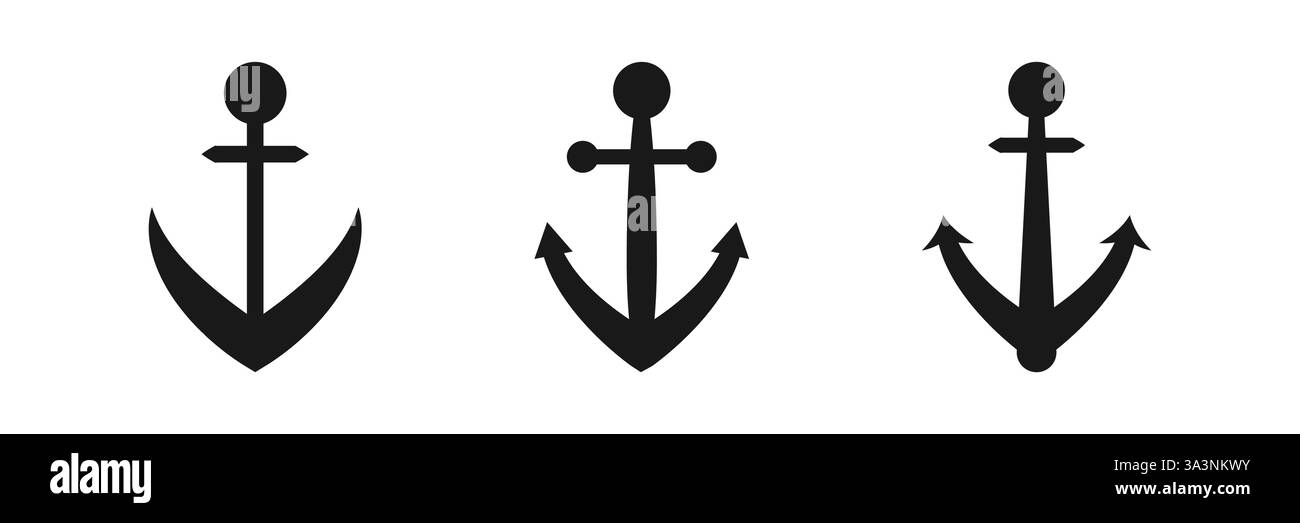 black silhouette anchor icon design Stock Vector Image & Art - Alamy
