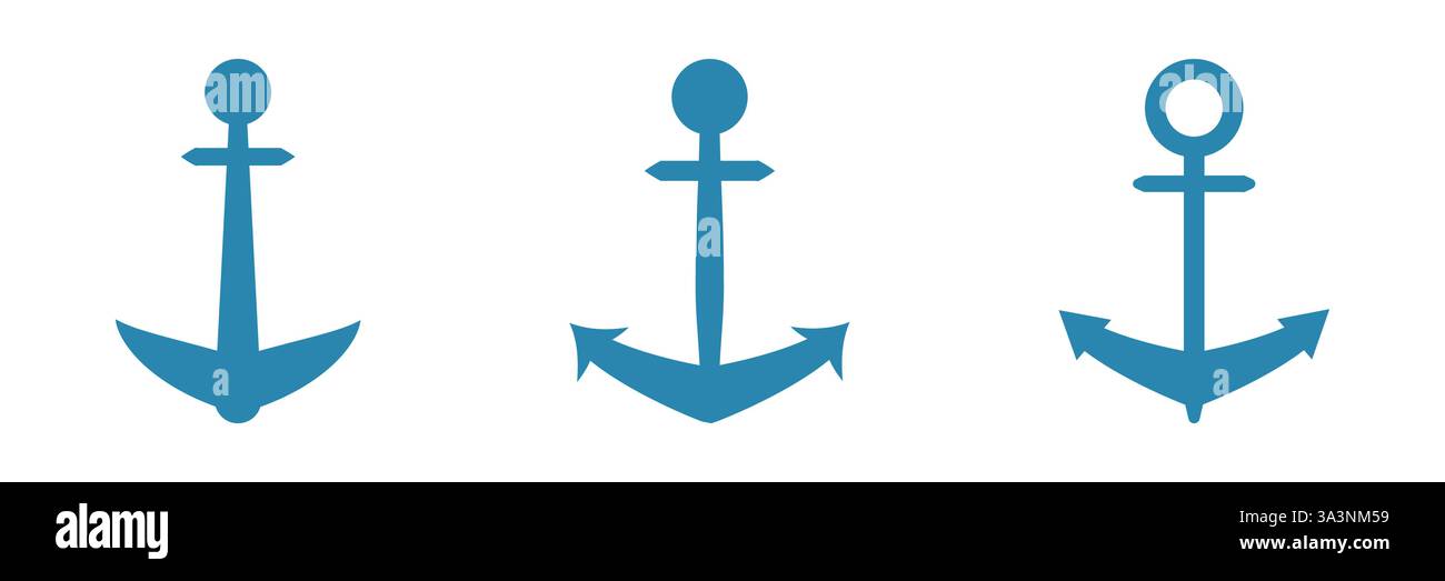 Ship Anchor Symbol Cut Out on White background. Stock Vector