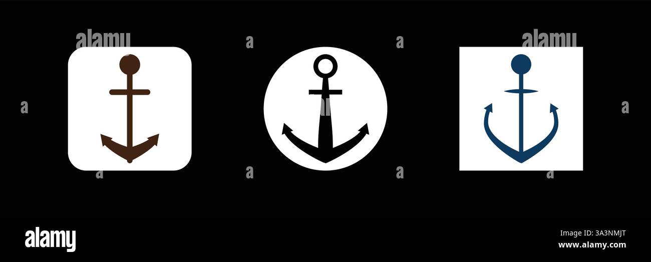 Anchor icon Logo Template vector illustration Stock Vector