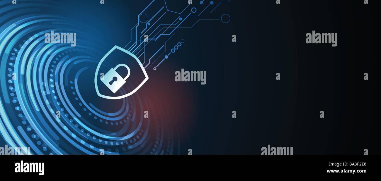 Cyber security protection devices from hacker attack Stock Vector