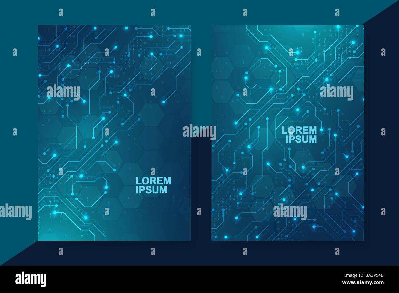 Modern digital technology design template for a brochure, flyer, cover ...