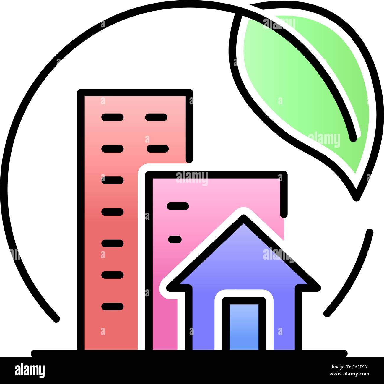 Smart building icon outline hi-res stock photography and images - Alamy