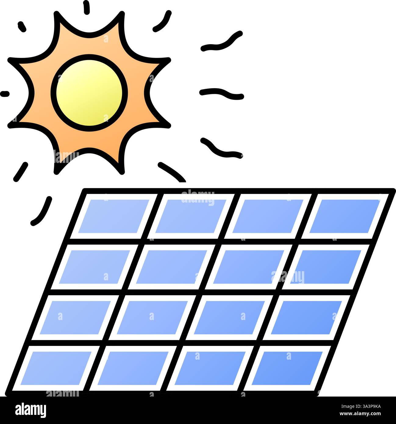 Solar panels icon logo. Green electricity energy illustration Stock ...