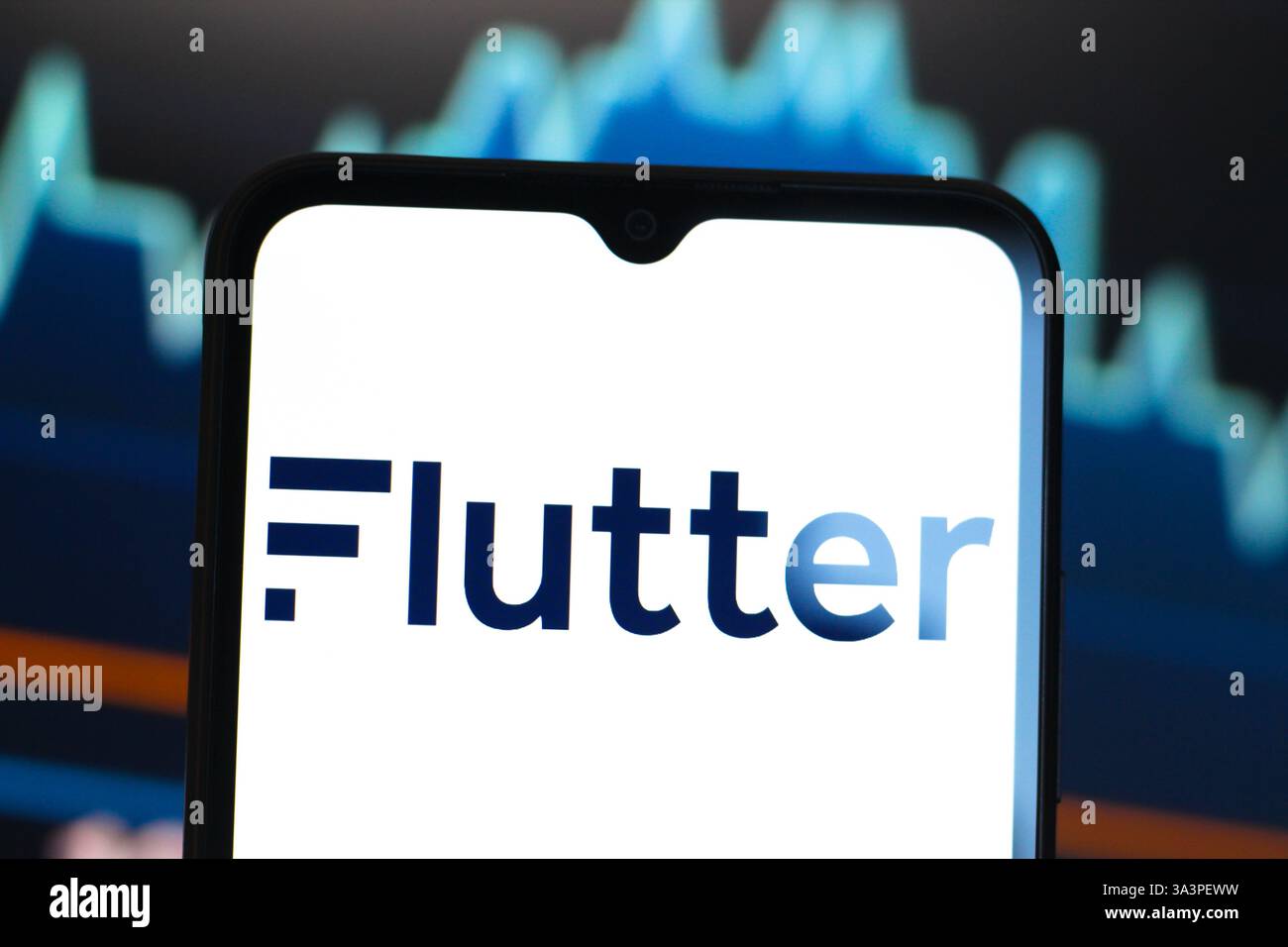 In this photo illustration, the Flutter Entertainment logo is seen ...