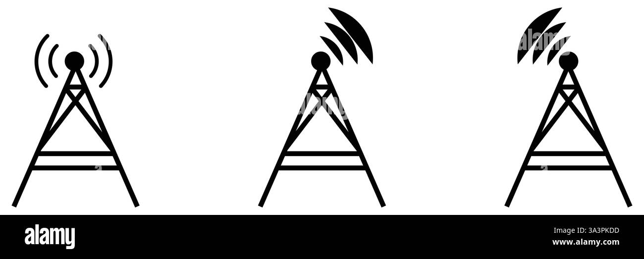 antenna tower thin line icon isolated design Stock Vector
