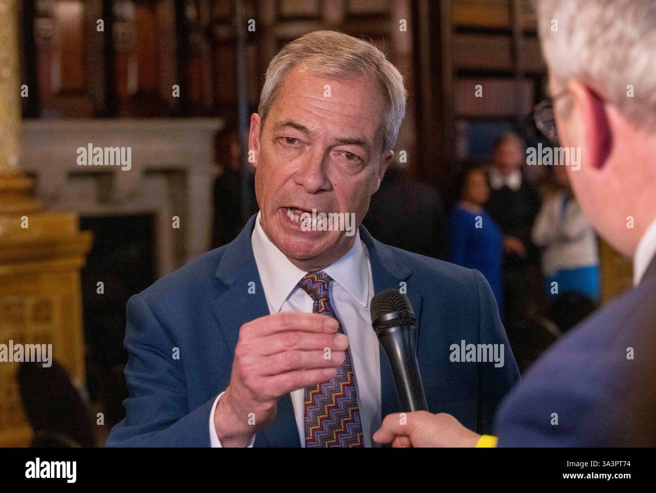 London, UK. 17th Mar, 2025. Leader of Reform, Nigel Farage. Nigel Farage welcomes 29 councillors who have defected to Reform ahead of the local elections in May. 15 of the 29 have defected from the Conservatives. Reform UK hold a press conference to announce New members for the May local elections. Credit: Karl Black/Alamy Live News Stock Photo