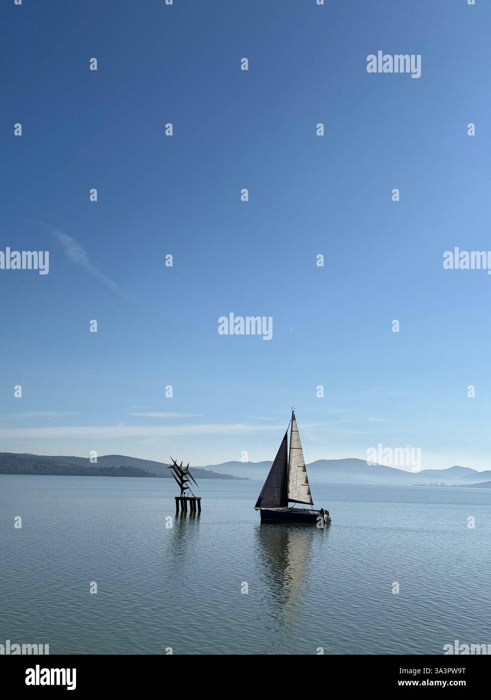 A day at trasimeno lake - Smartphone Captured Stock Image