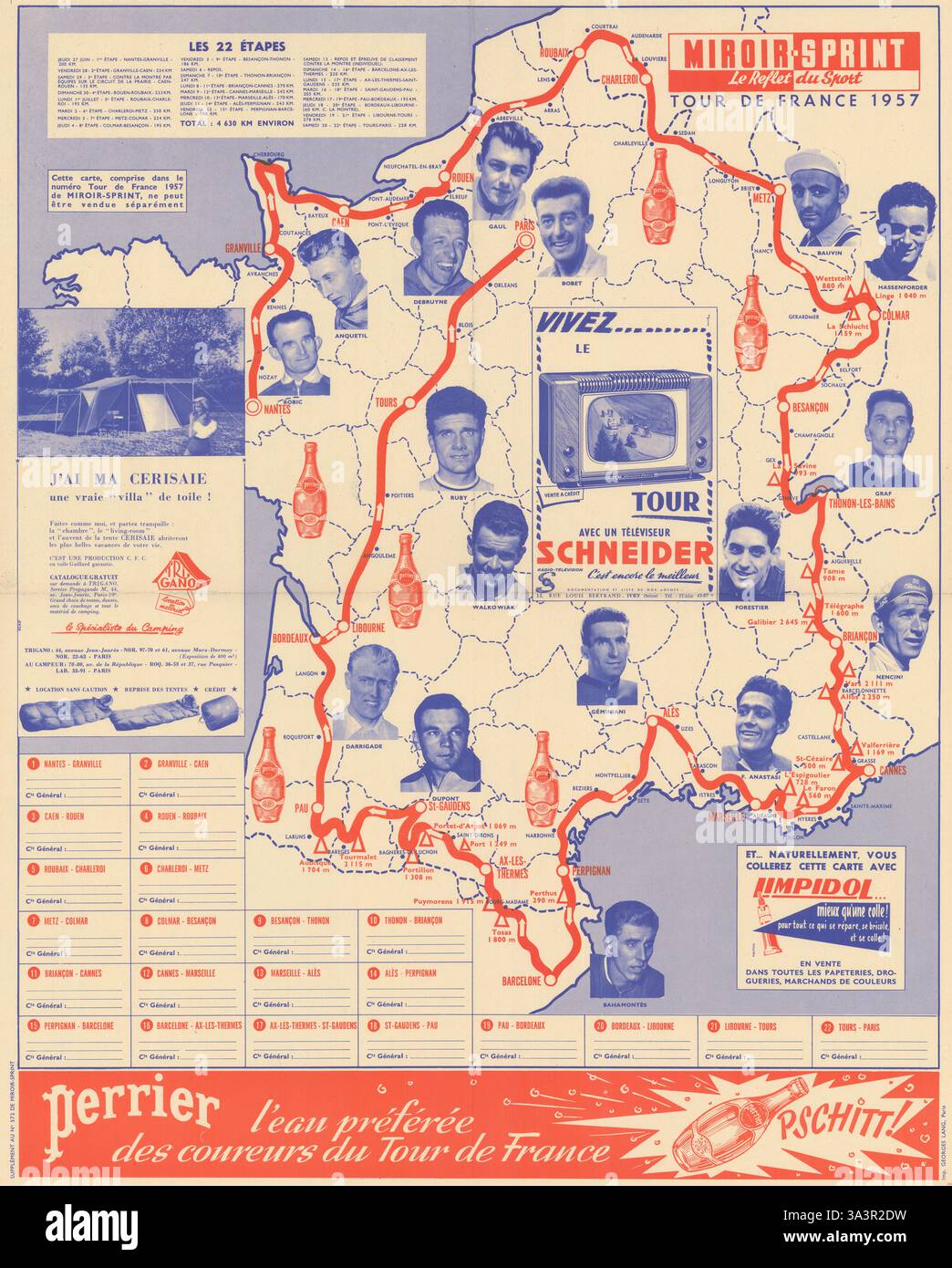 MIROIR SPRINT 03/07/1948 TOUR DE FRANCE cyclisme BOBET K42