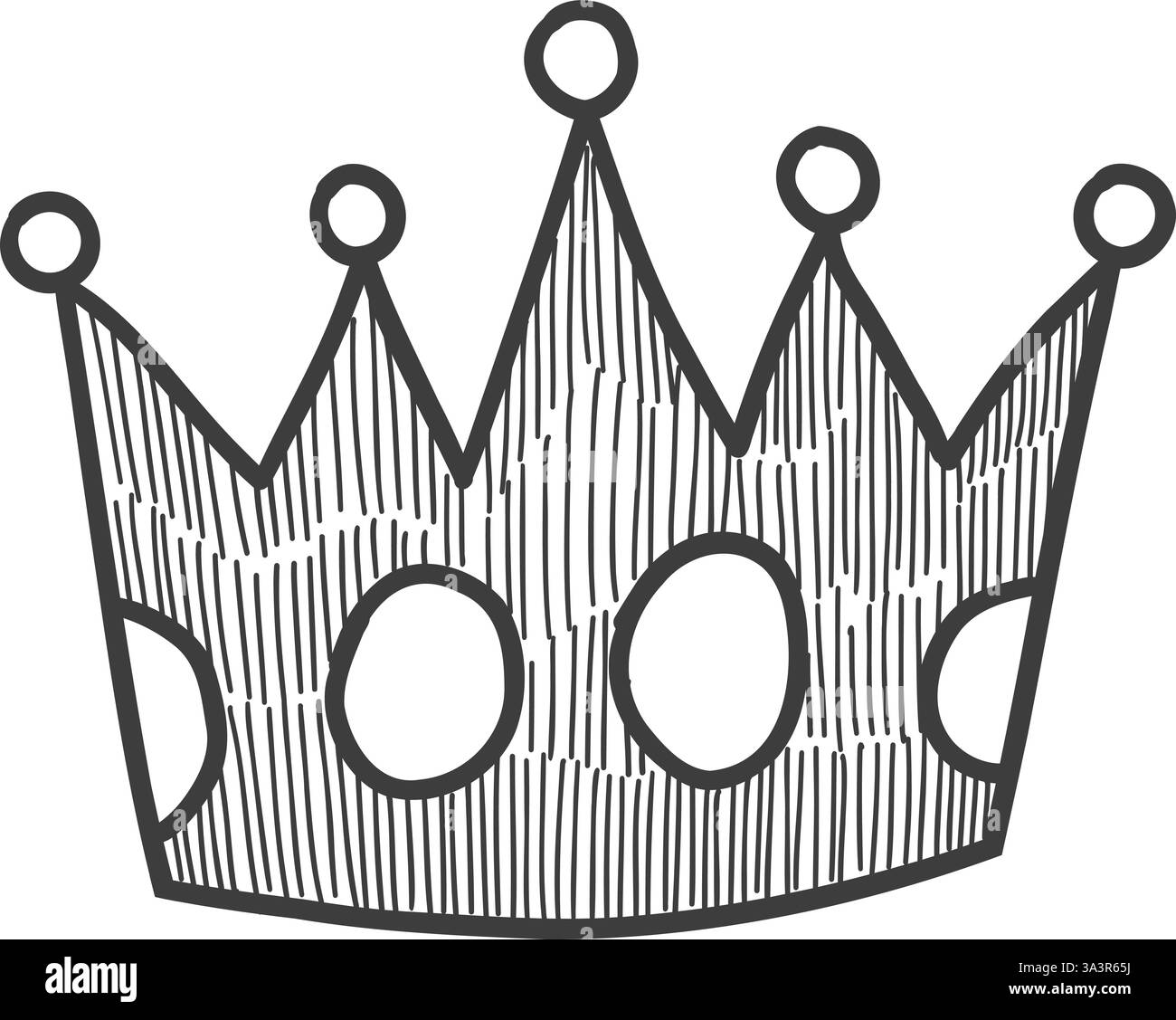 Doodle party crown icon. Abstract simple hand drawn sketch element ...