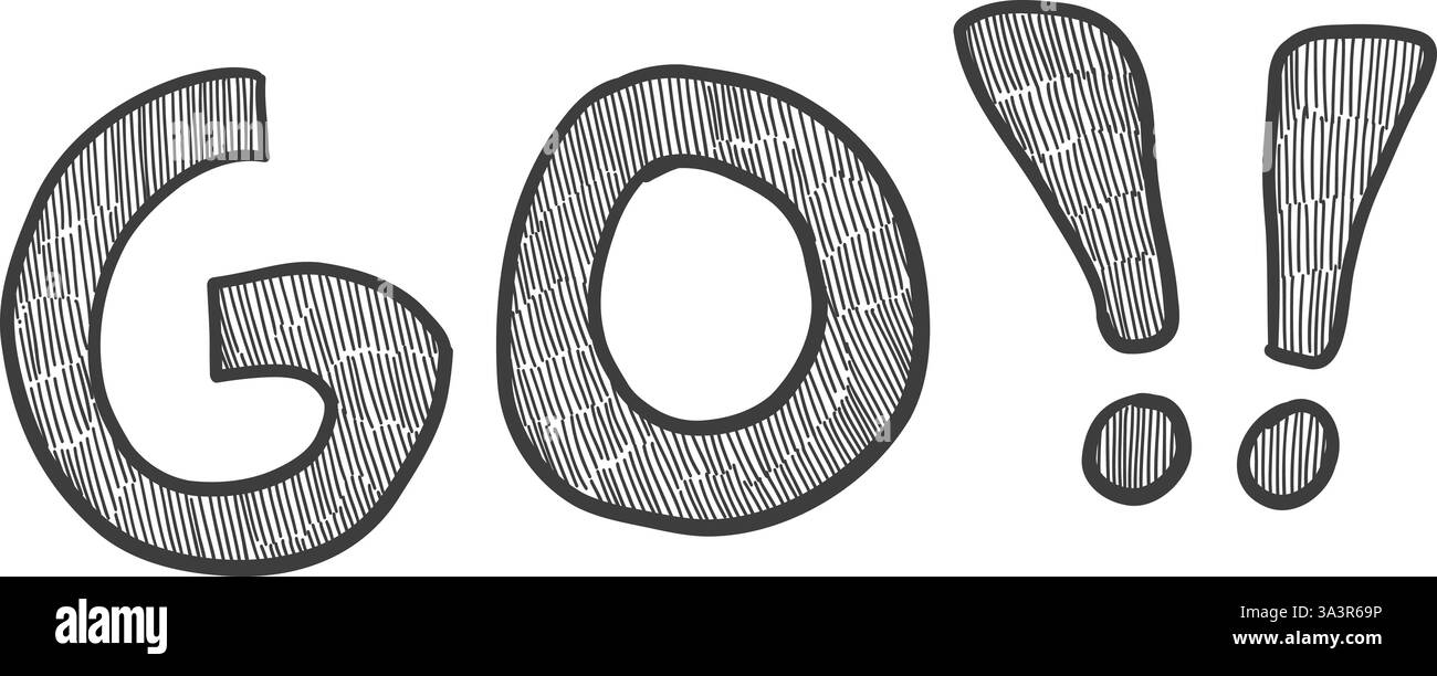 Doodle party go text icon. Abstract simple hand drawn sketch element ...