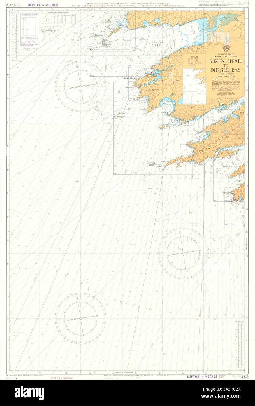 Ireland Mizen Head to Dingle Bay. Admiralty sea chart 2423. 1981