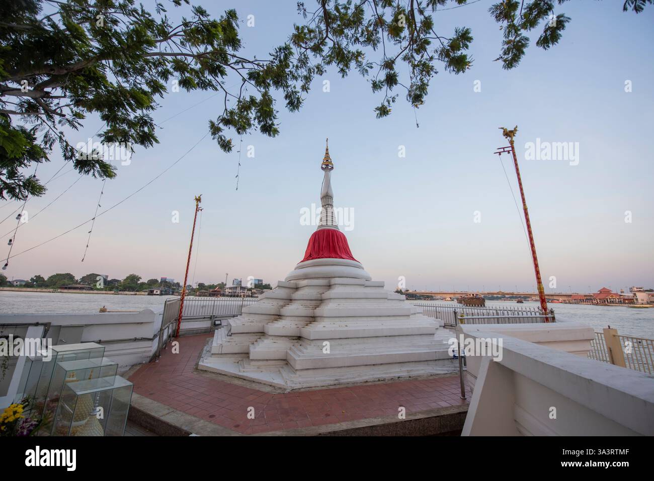 Leaning Pagoda or Chedi Mu Tao on Ko Kret Island in City of Pak Kret in ...