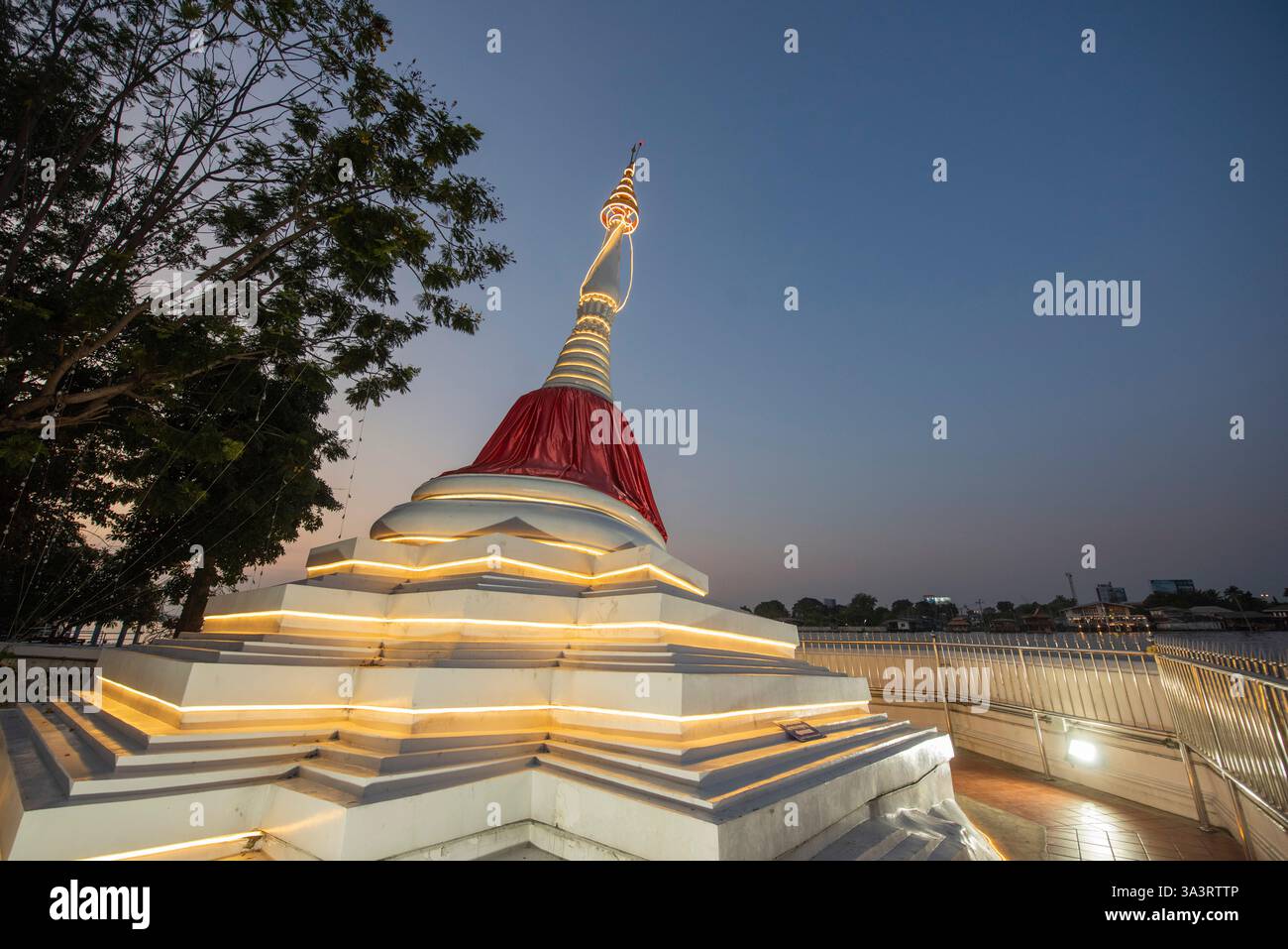 Leaning Pagoda or Chedi Mu Tao on Ko Kret Island in City of Pak Kret in ...