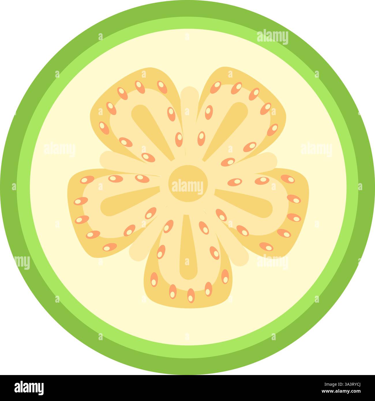 Guava slice in flat technique vector illustration Stock Vector
