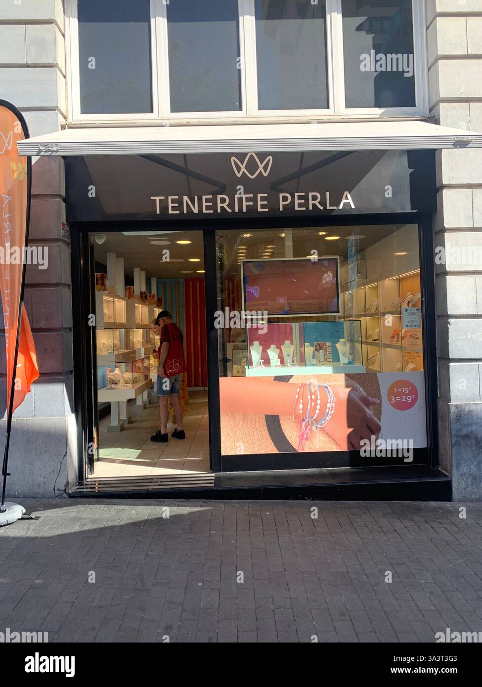 Santa Cruise Tenerife Canary Islands Spain shop shopping sights outside hot and sunny weather holiday people place Sketchers Koala Bay shop inside - Smartphone Captured Stock Image